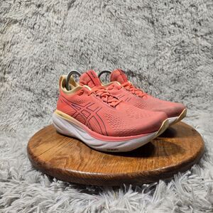 Asics Gel-Nimbus 25 Womens Size 8 Peach/Orange Athletic Running Shoes (1012B36)